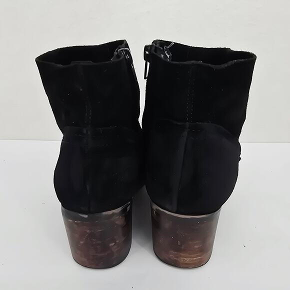 Soho Cobbler Suede Ankle Booties Black 7.5 - Picture 6 of 10